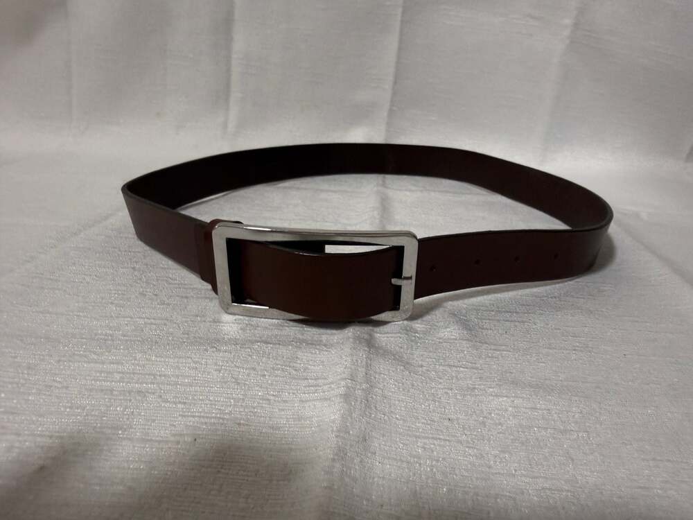 Banana Republic Genuine Italian Leather Brown Belt with Silver Buckle 38in